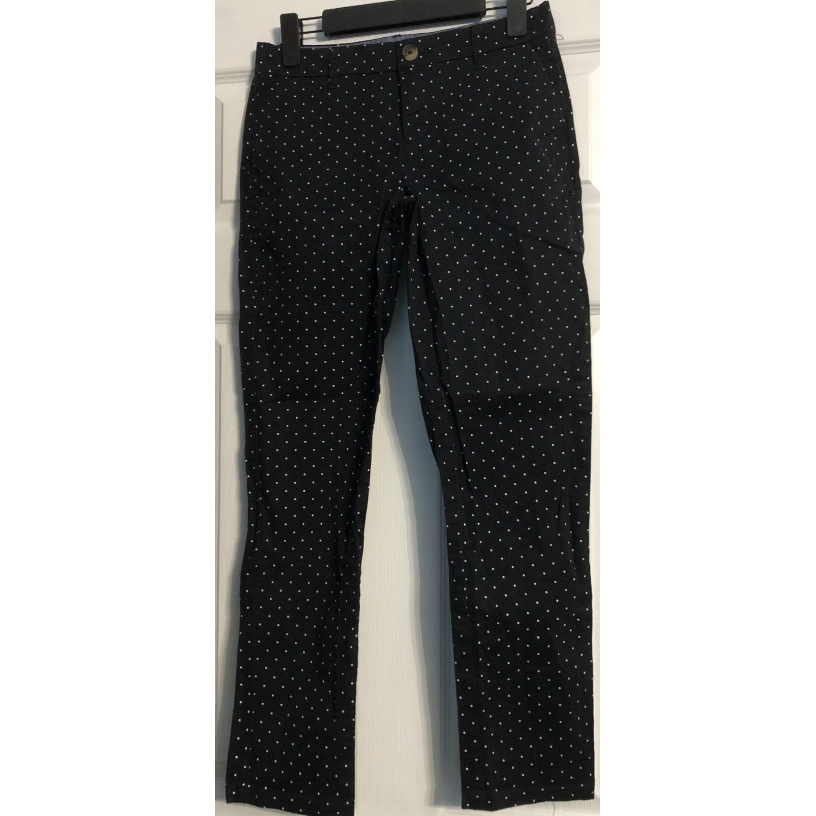 Women's Tommy Hilfiger Black And White Polka Dot Chino Pants Size 2 B2